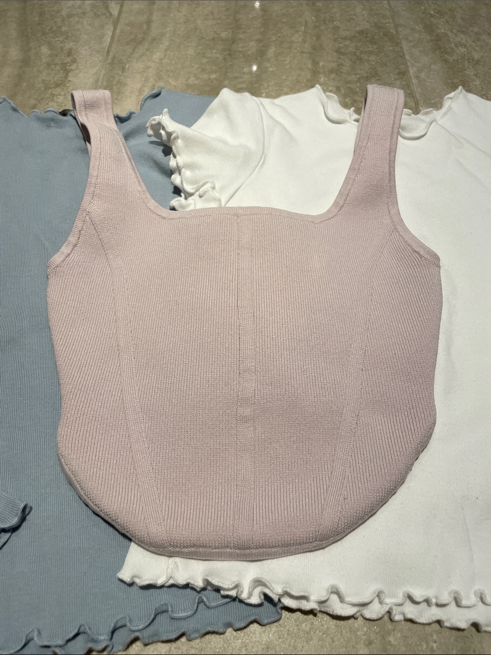 Aritzia Babaton Sculpt Knit Bustier Waist Corset Tank, Light Pink, 2XS